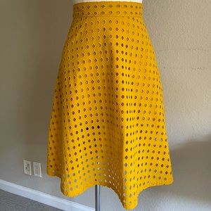 Yellow eylet skirt H&M